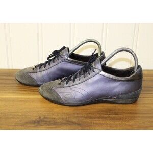 Alberto Guardiani Sneaker Women Blue Leather‎ Made In Italy Size 6.5 EU 37